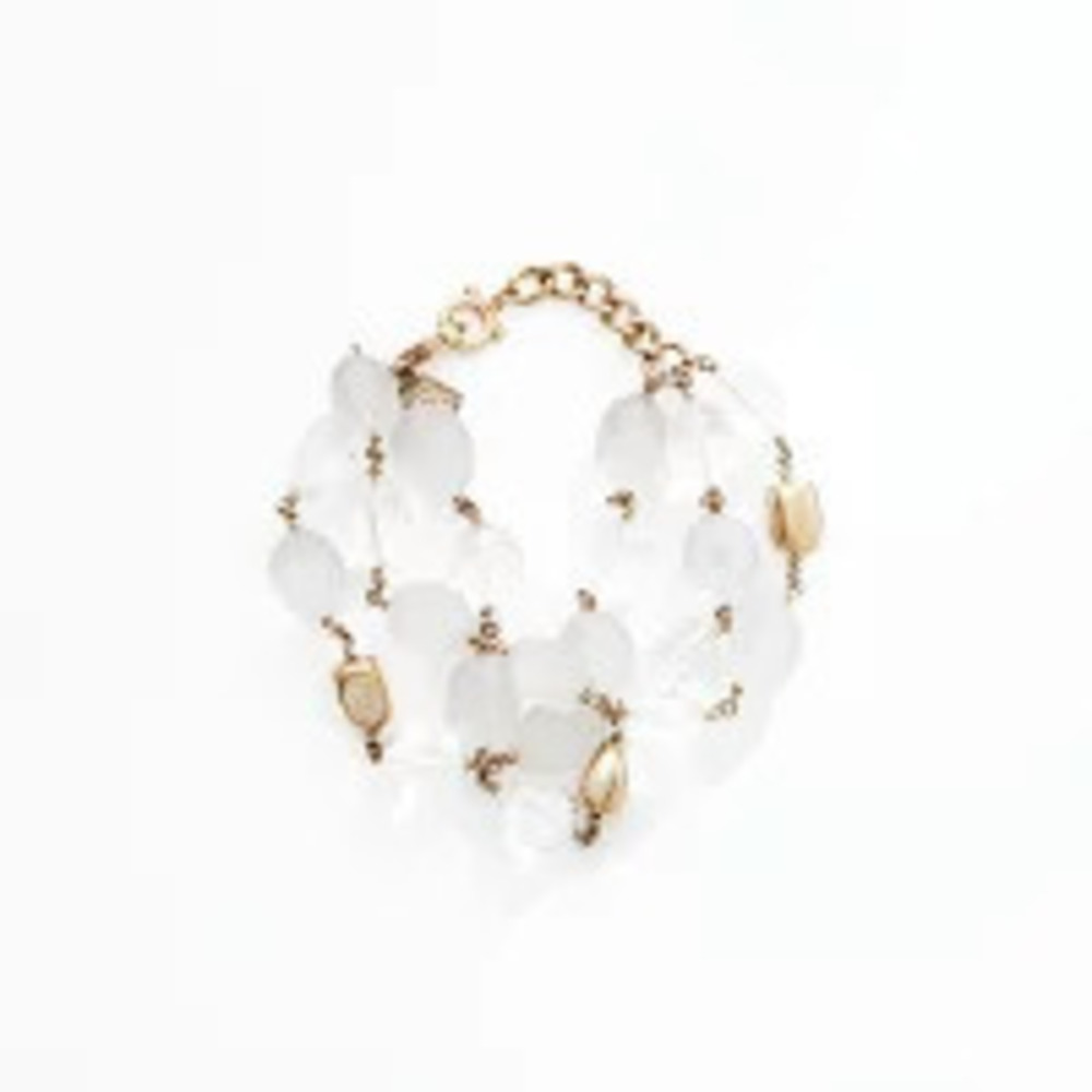Salvatore Ferragamo triple strand stone bracelet white
